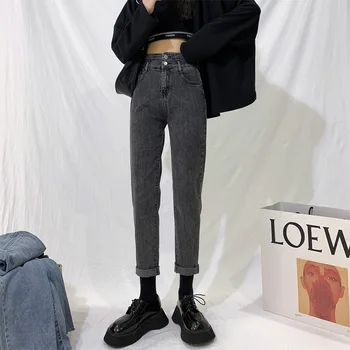 GOPLUS elastyczny 2021 Wysokiej talii Dżinsy damskie jeansowe spodnie moda Streeatwaer eleganckie czarne spodnie duży rozmiar luźne dżinsy 5XL