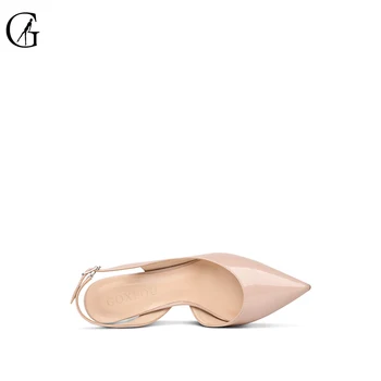 GOXEOU damskie pompy lakierowane sandały peep toe na wysokim obcasie partia Sexy moda biuro buty Damskie rozmiar 32-46