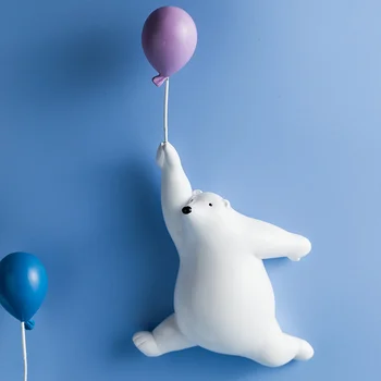 [HHT] balon Biały niedźwiedź ścienne dekoracja rzeźba zwierzęcia niedźwiedź pomnik ogród główny salon tło wystrój