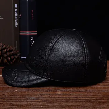 HL131 2020 męskie skóra naturalna czapka z daszkiem czapka nowy styl wiosna naturalna skóra bydlęca skóra czapka z daszkiem czapka