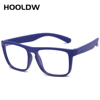 HOOLDW Blue Light Blocking Glasses Kids Okulary Boy Girl Square Computer Clear Eyeglasses Children Optical Frame Oculos UV400