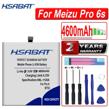 HSABAT BT53 BT53S 4600 mah akumulator o dużej pojemności do Meizu PRO 6 / Pro 6s / PRO6s baterii darmowe narzędzia stojak uchwyt naklejki