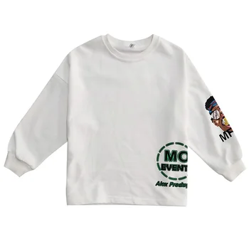 Hip-hop odzież dla chłopców Zimowa bawełniana ciepła bluza gęstnieje, odzież swetry 4 6 8 10 11 12 lat chłopiec print list casual sweter