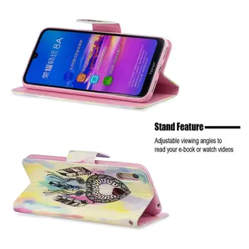Honor 8A flip wallet etui do Huawei Honor 8A Book Style etui do telefonu Huawei Honor 8A 8 A Y6 2019 3D Vision skórzany pokrowiec Coque