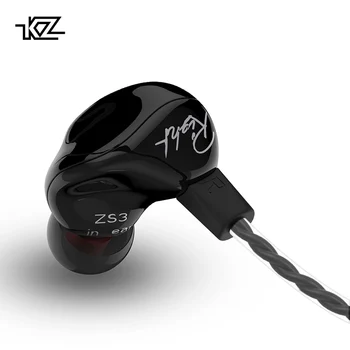 Hot KZ ZS3 In Ear słuchawki Аудиомониторы oslona dzwiekochlonna HiFi muzyka sportowe ergonomiczne słuchawki z mikrofonem zestaw słuchawkowy czarny ZSE