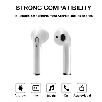 I7s słuchawki TWS 5.0 Bluetooth, słuchawki Bezprzewodowe, słuchawki HD Hifi Bluetooth słuchawki wodoodporne słuchawki słuchawki z mikrofonem
