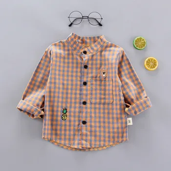 IENENS chłopcy koszula odzież dla Dzieci wiosenne cienkie koszule dziecko niemowlę chłopiec z długim rękawem, koszulki topy 1 2 3 4 roku dzieci bawełniana koszula