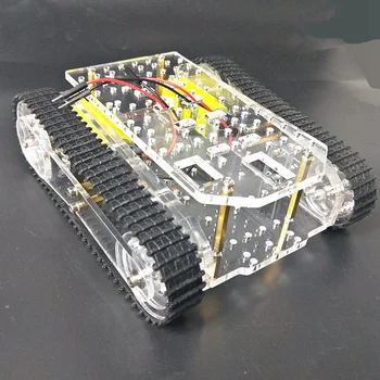 Inteligentny robot czołg samochód podwozia zestawy przezroczysty gąsienicowe podwozie gąsienice platforma Arduino czołg