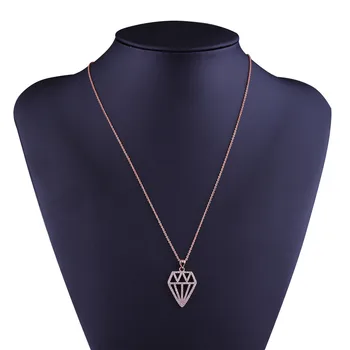 JUWANG Fashion AAA Clear CZ geometryczny miska w kształcie stożka kobiecy wisiorek naszyjnik kolor złoty łańcuch luksusowe biżuteria hurtowych prezent