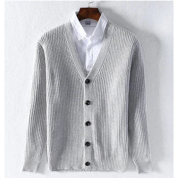 Jesień i zima 2019 nowy męski casual kolor sweter z dzianiny sweter firmy V-neck cienki sweter 8528