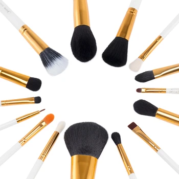 Jessup Makeup Brushes Set White-Gold Professional 15szt pincel maquiagem Powder Foundation Eyeshadow Concealer Eyeliner Lip T103