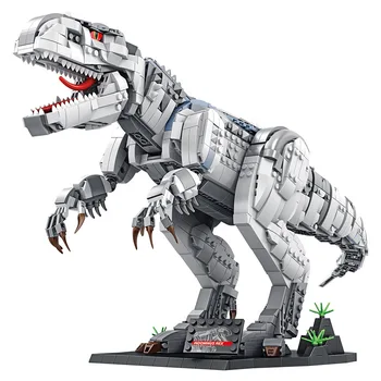 Jurassic Dinosaur World Park Movie White Tyrannosaurus T. Rex Rampage Building Blocks figurki cegły zabawki dla dzieci, prezenty