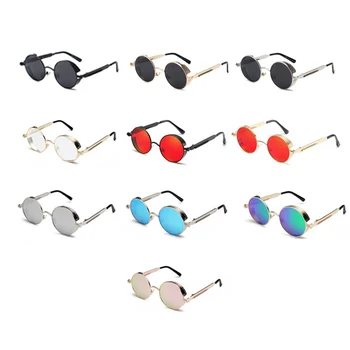 Kachawoo okrągłe steampunk okulary dla mężczyzn vintage okulary para punk okulary dla kobiet lato 2018 Mężczyźni prezent UV400
