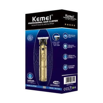 Kemei Metal Hair Clipper 10 W elektryczny trymer do włosów USB Chraging pielęgnacja włosów profesjonalny trymer do brody układanie fryzury
