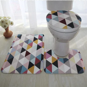 Kolorowe dywaniki do łazienki 3 szt./kpl. Closestool Seat Mat Toilet Seat Mat Anti Slip wc Mat 3D Effect Floor Mats Home Toilet Carpet
