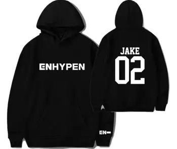 Kpop ENHYPEN DEBUT SHOW:DAY ONE same member name printing hoodies unisex fleece/thin pullover sweatshirt