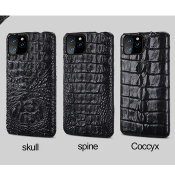 Krokodyla skóra naturalna pokrowiec dla Iphone 11 pro max oryginalna luksusowy tylna pokrywa dla iphone 12 case 12 pro max xr xs max fundas