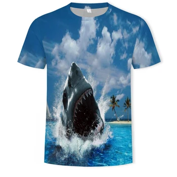 Lato ocean wędkarstwo drukowanie 3D mody męskie i damskie koszulki miękka konsystencja casual odzież męska t-shirt mężczyźni wykonane w Chinach