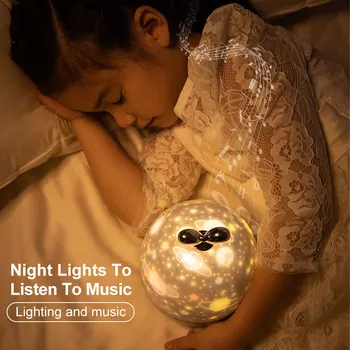 Led muzyczny projektor Sky Night Light Planet music magiczny projektor LED Lamp Colorful Rotate Flashing Star Lights Colorful