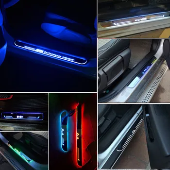 Led próg drzwi do Mazda CX-3 CX3 2016 2017 2018 do 2020 Led Moving Door Scuff Plate Pathway Light