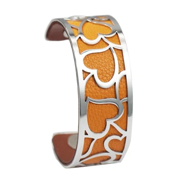 Legenstar bransoletka w kształcie serca 25 cm bijoux acier inoxydable femme 2019 manchette bransoletka dwustronny Skórzany pasek biżuteria bijoux