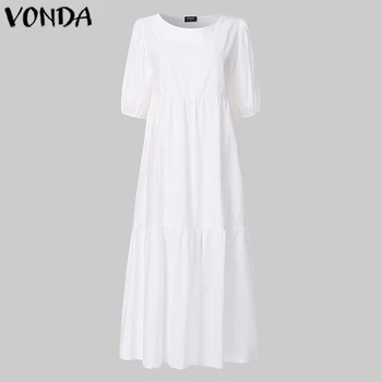 Letnie luźne sukienki dla kobiet Sexy Lantern Sleeve suknie balowe artystycznej plażową sukienkę VONDA 2021 plus rozmiar codziennych temat Vestidos