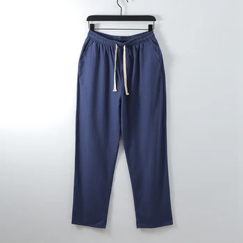 Letnie męskie bawełniane, lniane vintage spodnie styl japoński duży rozmiar 8XL 10XL 12XL szerokie spodnie oversize spodnie Męskie luźne spodnie 58