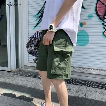 Letnie spodenki cargo dla mężczyzn proste boczne duże kieszenie plus rozmiar 3XL temat koreańska moda elegancki hip-hop ulica odzież All-match Running New