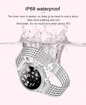 Luksusowe diamentowe kobiet inteligentny zegarek bransoletka z rytmem serca ciśnienie krwi IP68 Wodoodporny do Xiao Mi Sansung Iphone