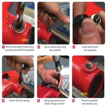 M8 Car Pro Coil Drill Tool gwint metryczny zestaw naprawczy wstaw 30szt zestaw do Helicoil Car Repair Tools szorstki złom Helicoil Hot New