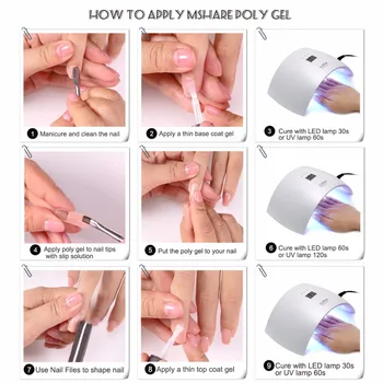 MSHARE Crystal Gel Nail Extension Builder Led Gel Jelly Acrylic Builder Poly Extend lakier żel 30g