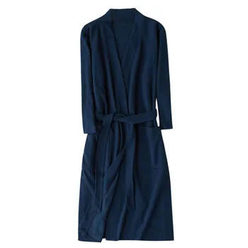 MUQGEW Szlafrok damski szlafrok femme damska nocna odzież oddychająca bawełna kolor szlafrok łączenie strona odzież kąpielowy płaszcz #G3