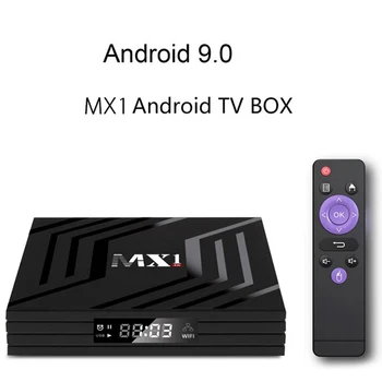 MX1 RK3228A TV Box 2G+16G odtwarzacz sieciowy Android 9.0 podczerwieni z pilota zdalnego sterowania sieciowa konsola(US Plug)