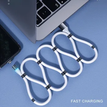 Magnetyczny kabel Micro USB Type C dla iPhone 11 XR 7 Lighting Cable Data Sync Fast Charging Wire Type-C Magnet Ładowarka kabel telefoniczny