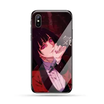 Manga Kakegurui Jabami Yumeko miękka gumowa pokrywa telefonu hartowanego szkła dla iphone 6 6S 7 8 plus X XS XR 11 PRO MAX