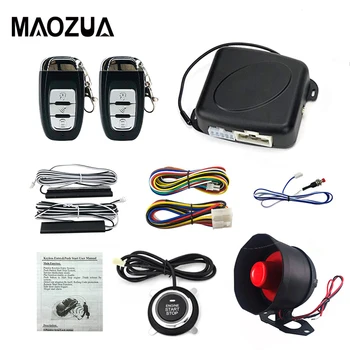 Maozua Car Alarm Push Button Start Stop with PKE Passive Keyless Entry Cars Remote Engine Start Stop Automotive DC12V