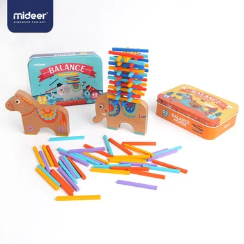 MiDeer 40pcs Kids Wooden Toys Math Toys Shapes Math Gifts Educational Toys for Blance Practice Learning Toys for Children