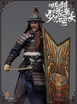 Ming Dynasty Series Qi Troop-Walk Camp Guard Leader z podwójną głowicą kolekcjonerski zestaw KLG-R013 1/6 figurka na prezent