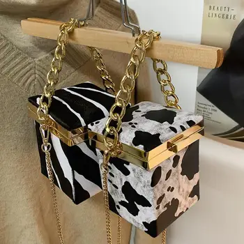 Mini skrzynia torba 2020 moda nowy wysokiej jakości sztuczna skóra damska designerska torba kontrastowy kolor łańcucha torba na ramię hotelowego