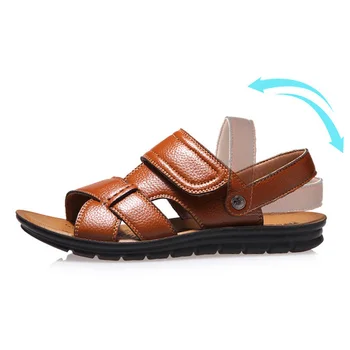 Miękkie skórzane męskie sandały wygodne męskie obuwie rzymskie męskie sandały letnie Męskie obuwie plażowe sandały 2021 modne sandały
