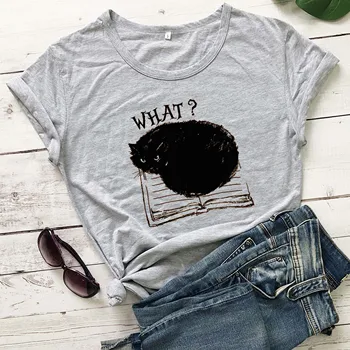 Moda damska zabawna koszulka z krótkim rękawem CAT Letter Printed T-shirt cute graphic kawaii stundent fashion trend tees gift art top