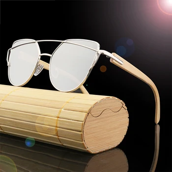 Modne damskie lustrzane okulary z różowego złota Super Star Bamboo Wood Sun glasses Polarized UV400 lens,pochodzą z бамбуковым etui