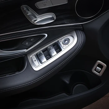 Motoryzacja drzwi wewnętrzne audio głośnik panel zmiany biegów drzwi podłokietnik pokrywa wykończenie naklejka dla Mercedes Benz C Class W205 GLC X205 akcesoria