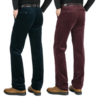 Mu Yuan Yang aksamitne spodnie duży rozmiar męskie długie spodnie średnia talia codzienne proste spodnie stałe bawełniane spodnie 38 40 42
