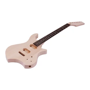 Muslady niedokończony DIY gitara elektryczna zestaw Lipa ciało klon gitara szyi Palisander gryf z tremolo przednia