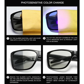Męskie fotochromowe okulary polaryzacyjne kameleon okulary do jazdy mężczyźni kobiety kierowcy Wędkarstwo UV400 okulary przeciwsłoneczne, męskie okulary
