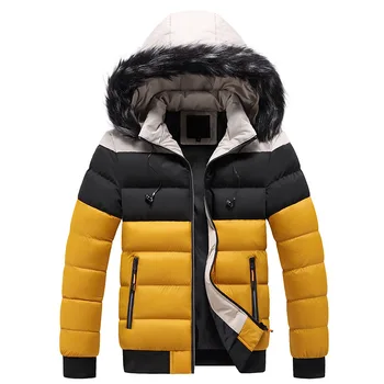 Męskie kurtki zimowe Moda płaszcz z kapturem, ciepłe grube wiatrówki wiatrówka Outwears kombinezony odzież Męska, odzież Męska firmowa kurtka LM066