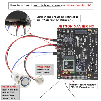 NVIDIA Jetson Xavier NX M. 2 NGFF Card двухдиапазонная antena WiFi 6dBi IPEX MHF4 to RP SMA żeńskie przedłużacz (2szt)