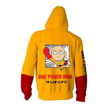 Najnowsza jesień 3D One Punch Man Hero Saitama kreskówka mężczyzna z kapturem meble odzież kurtka z kapturem bluza Anime cosplay zamek bluzy
