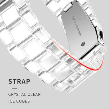 Najnowszy pasek do Apple Watch Band Series 1 2 3 4 5 przezroczysty dla Mc bransoletka 38 mm 40 mm 42 mm 44 mm watchband akcesoria